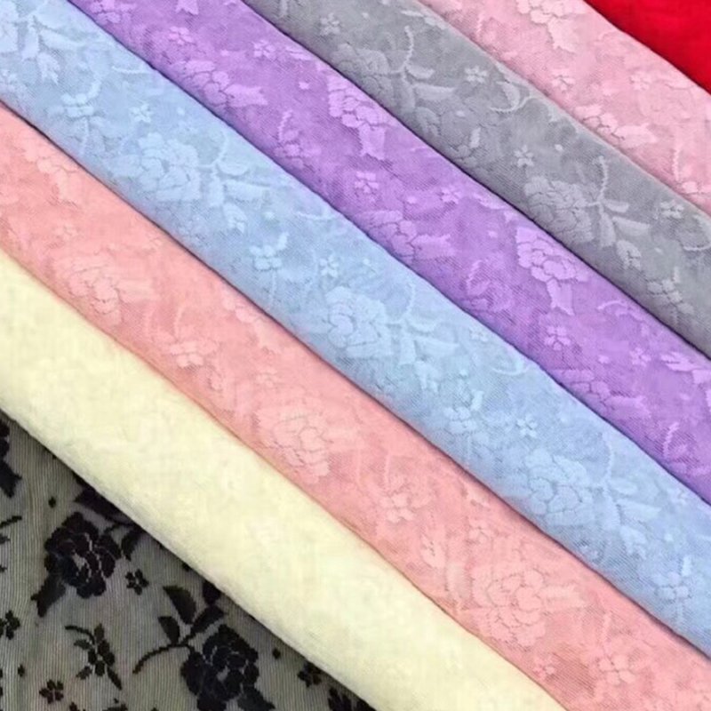 Lace Fabric Rose Scarf Polyester Warp Knit Wholesale Supplier 11